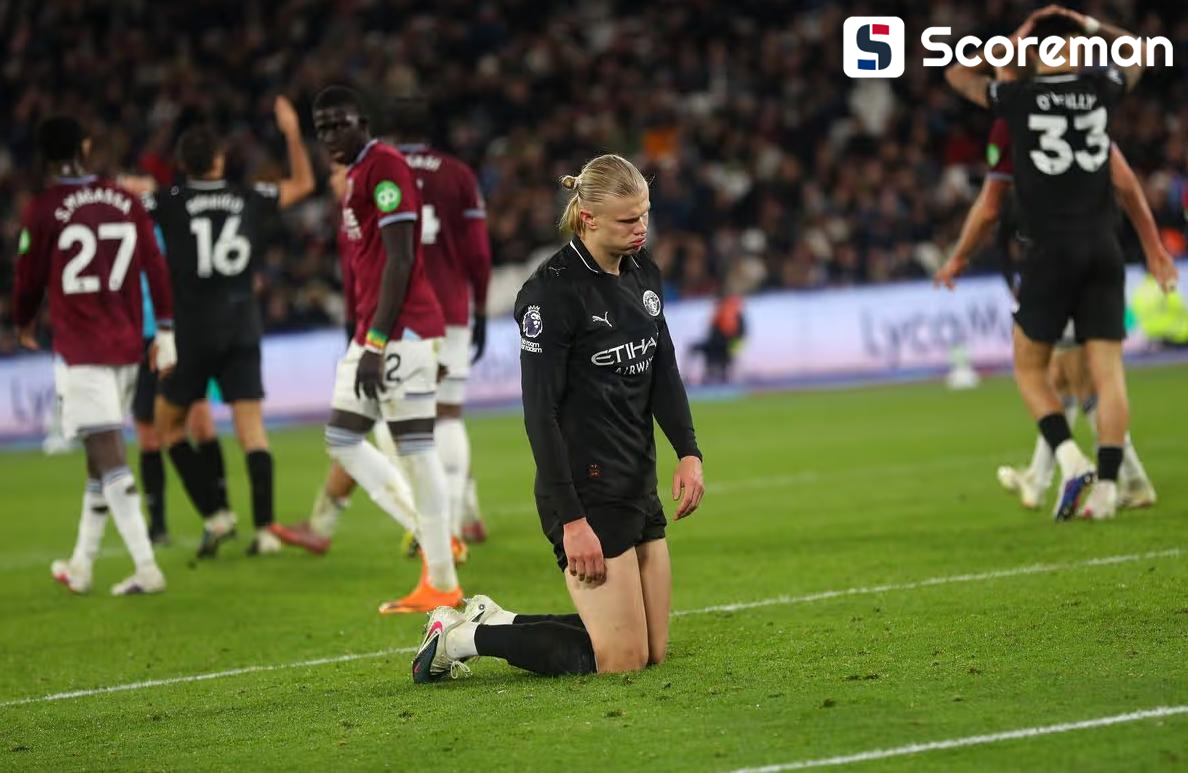 맨시티, 웨스트햄과 1-1 무승부...선두 추격 멀어진다